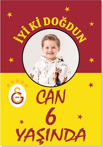 Galatasaray Afiş Pankart Kişiye Özel Doğum Günü Yazısı 35X50 Boyut