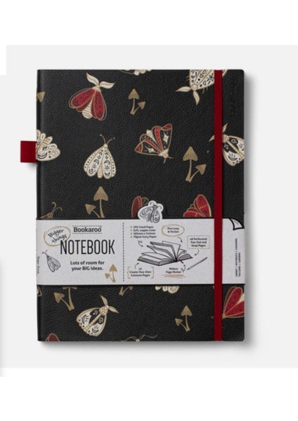 Bookaroo Bigger Things Notebook Journal Çizgili Defter - Dark Moth