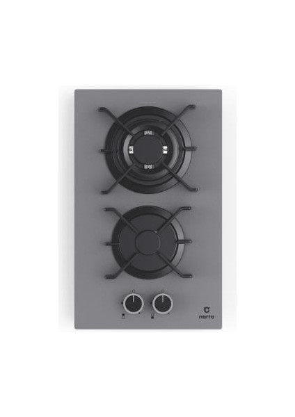 CG20030S, Gri Renk, 2 Gözlü, Cam Ocak, 30 cm