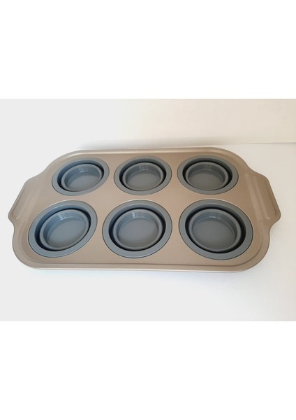 6'lı Silikon Kek Kurabiye Muffin Kalıbı fırsatları