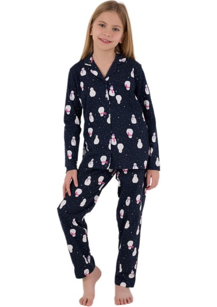 Rolypoly Kız Çocuk Lacivert Pijama Takımı 3713-G