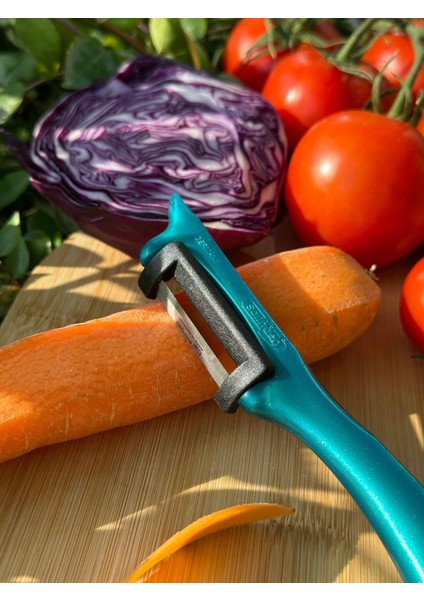 Pırıltılı Turkuaz Dik Soyacak – Paslanmaz Alman Çeliği, Ergonomik Sap, Yüksek Keskinlik fiyatları