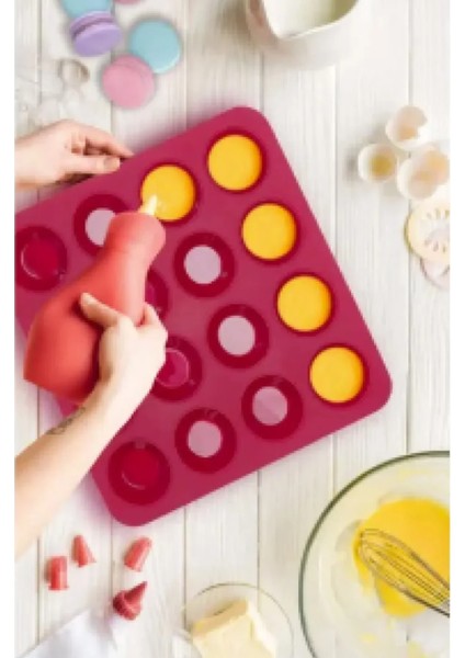 16'lı Silikon Macaron Kek Kalıbı-Silikon fırsatları
