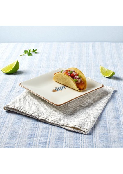 Balık Desenli Kare Siera 20CM Pasta Tabağı 6 Adet fiyatları