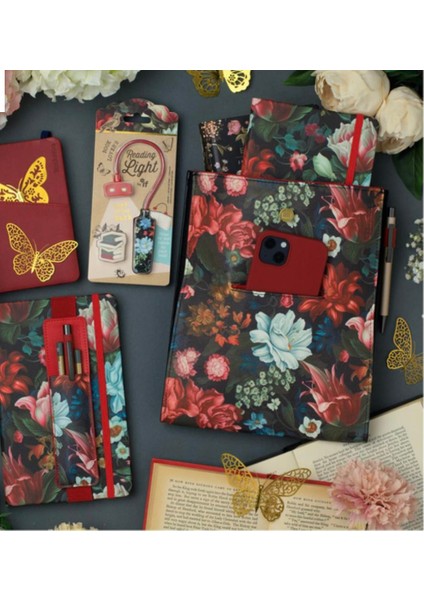 Bookaroo A5 Notebook Journal Çizgili Defter -Dark Floral modelleri