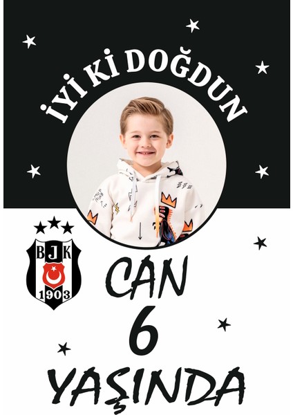 Beşiktaş Afiş Pankart Poster Kişiye Özel Doğum Günü Yazısı 35X50 Boyut