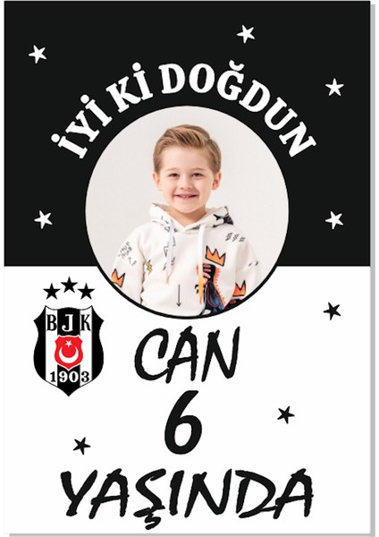 Beşiktaş Afiş Pankart Poster Kişiye Özel Doğum Günü Yazısı 35X50 Boyut modelleri