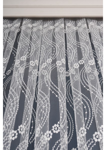 Es Desen Brode Nakış Işlemeli Tül Perde (1/2,5 Normal Pile)