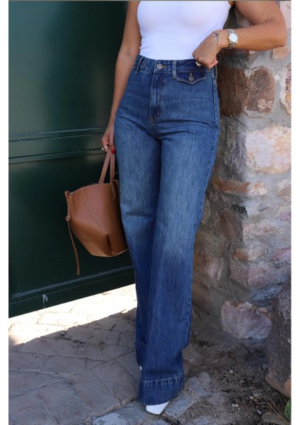 Lacivert Ön Cep Detay Jean Pantolon fırsatları