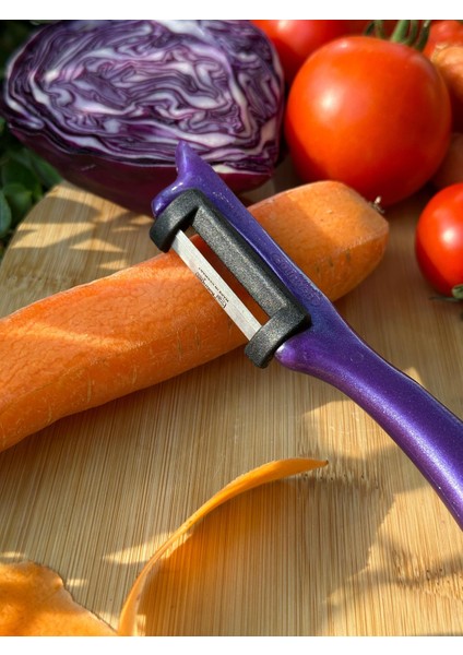 Pırıltılı Mor Dik Soyacak – Paslanmaz Alman Çeliği, Ergonomik Sap, Yüksek Keskinlik fiyatları