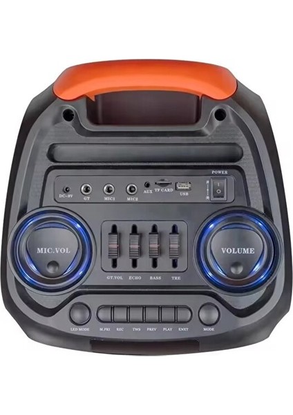 NDR1097 Taşınabilir Tekerlekli Büyük Boy Rgb Işıklı Bluetooth Mikrofonlu Hoparlör