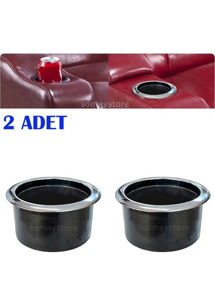 Marine Tekne Karavan Gömme Bardaklık Kromaj Çerçeveli 2 Adet