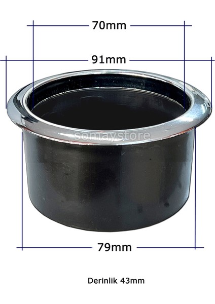 Marine Tekne Karavan Gömme Bardaklık Kromaj Çerçeveli 2 Adet fiyatları