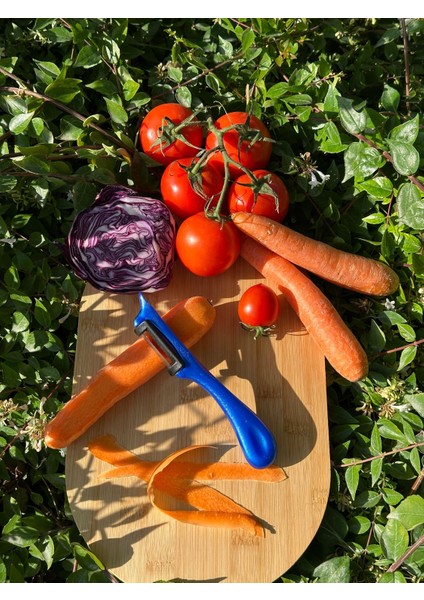 Pırıltılı Mavi Dik Soyacak – Paslanmaz Alman Çeliği, Ergonomik Sap, Yüksek Keskinlik fırsatları