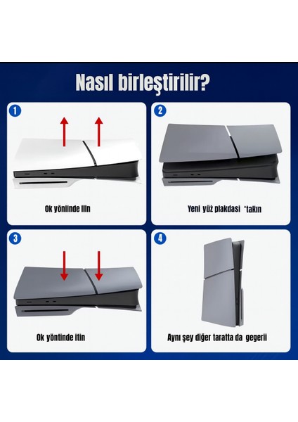 Ps5 Slim Faceplate Kapak Seti – Disc CD & Digital Edition Uyumlu Ön/arka Kasa Değişim Cover Case Gri fırsatları