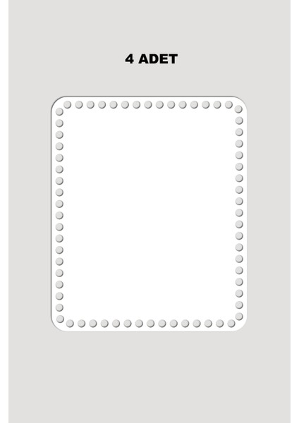 Ahşap Dikdörtgen Oval Köşeli Sepet Tepsi Tabanı 25X30 cm 4 Adet Beyaz 3mm