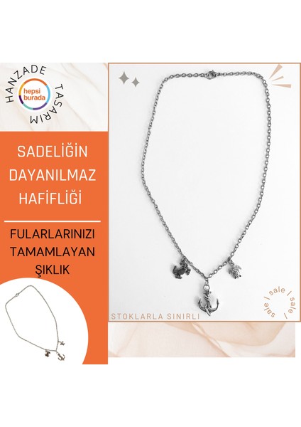 Deniz,hayvan,müzik,aşk Temalı Metal Alaşımlı Zincir Kolye