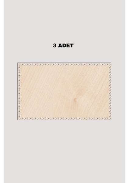 Ahşap Dikdörtgen Sepet Tepsi Tabanı 28X46 cm 3 Adet Akça 3mm