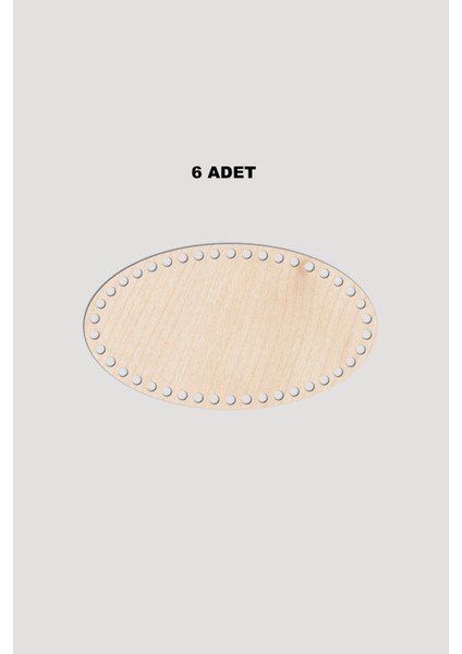 Ahşap Elips Sepet Tepsi Tabanı 10X20 cm 6 Adet Akça 3mm