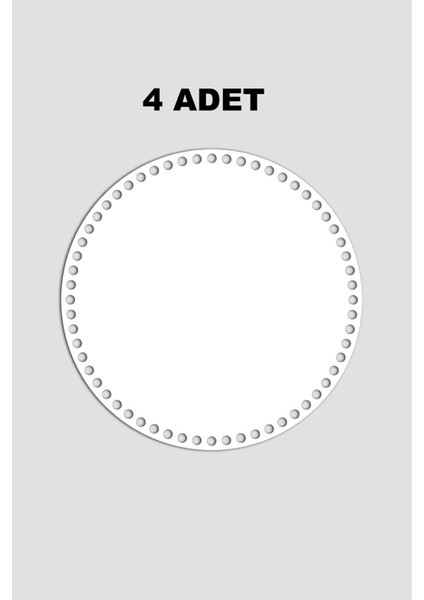 Ahşap Yuvarlak Sepet Tepsi Tabanı 21 cm 4 Adet Beyaz 3mm