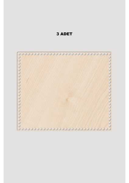 Ahşap Dikdörtgen Sepet Tepsi Tabanı 31X37 cm 3 Adet Akça 3mm