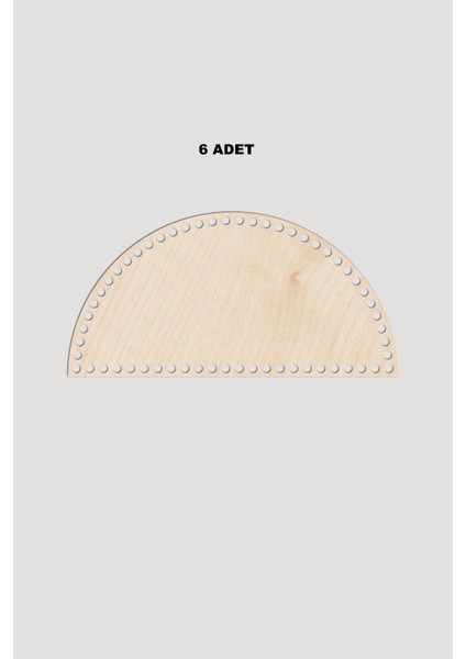 Ahşap Yarım Daire Sepet Tepsi Tabanı 10X20 cm 6 Adet Akça 3mm