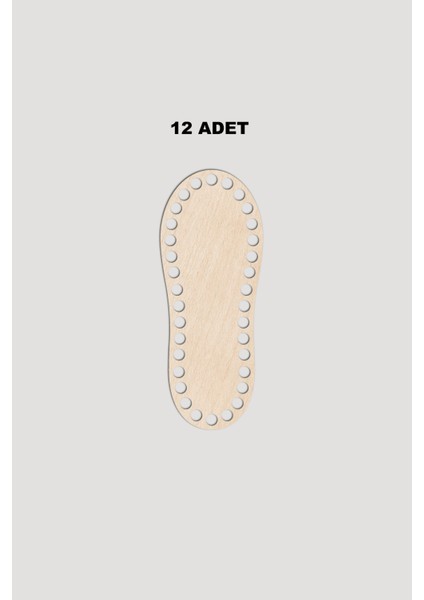 Ahşap Elips Sepet Tepsi Tabanı 5X12 cm 12 Adet Akça 3mm