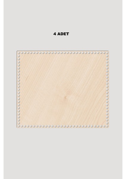 Ahşap Dikdörtgen Sepet Tepsi Tabanı 30X35 cm 4 Adet Akça 3mm