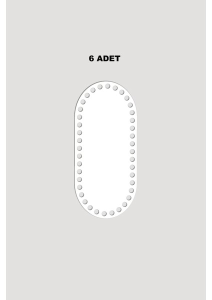 Ahşap Dikdörtgen Oval Köşeli Sepet Tepsi Tabanı 9X19 cm 6 Adet Beyaz 3mm