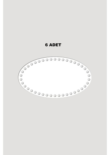 Ahşap Elips Sepet Tepsi Tabanı 15X26 cm 6 Adet Beyaz 3mm