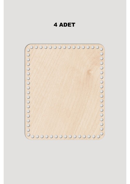 Ahşap Dikdörtgen Oval Köşeli Sepet Tepsi Tabanı 25X30 cm 4 Adet Akça 3mm
