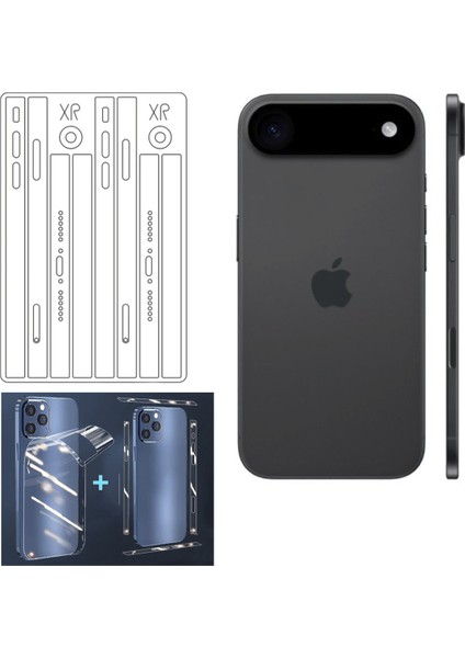 Iphone 17 Air Için Arka ve Yan Şeffaf Kaplama Tpu Sticker Çizilme Önleyici Kaplama Sticker