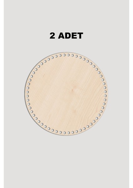 Ahşap Yuvarlak Sepet Tepsi Tabanı 50 cm 2 Adet Akça 3mm