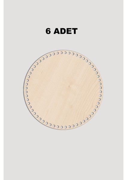 Ahşap Yuvarlak Sepet Tepsi Tabanı 16 cm 6 Adet Akça 3mm