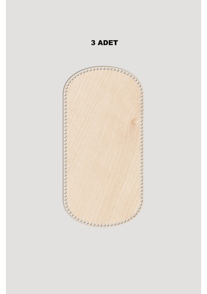 Ahşap Dikdörtgen Oval Köşeli Sepet Tepsi Tabanı 36X38 cm 3 Adet Akça 3mm