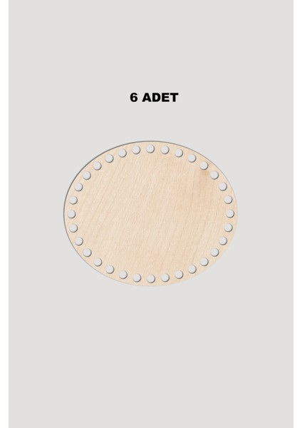 Ahşap Elips Sepet Tepsi Tabanı 15X18 cm 6 Adet Akça 3mm