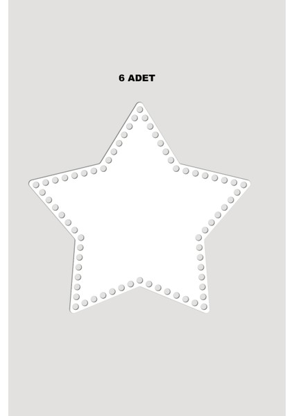 Ahşap Yıldız Sepet Tepsi Tabanı 20X20 cm 6 Adet Beyaz 3mm
