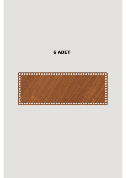 Ahşap Dikdörtgen Sepet Tepsi Tabanı 20X15 cm 6 Adet Ceviz 3mm