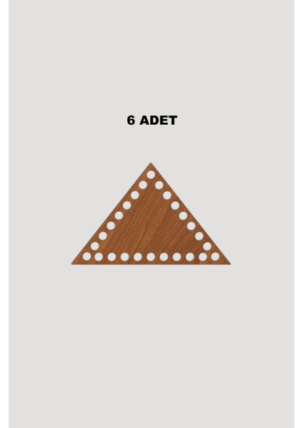 Ahşap Üçgen Sepet Tepsi Tabanı 13X16 cm 6 Adet Ceviz 3mm