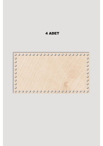 Ahşap Dikdörtgen Sepet Tepsi Tabanı 15X28 cm 4 Adet Akça 3mm
