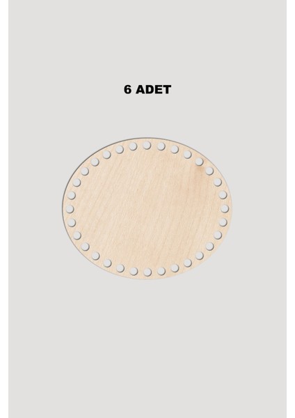 Ahşap Elips Sepet Tepsi Tabanı 13X18 cm 6 Adet Akça 3mm