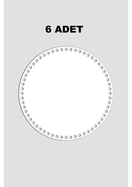 Ahşap Yuvarlak Sepet Tepsi Tabanı 15 cm 6 Adet Beyaz 3mm