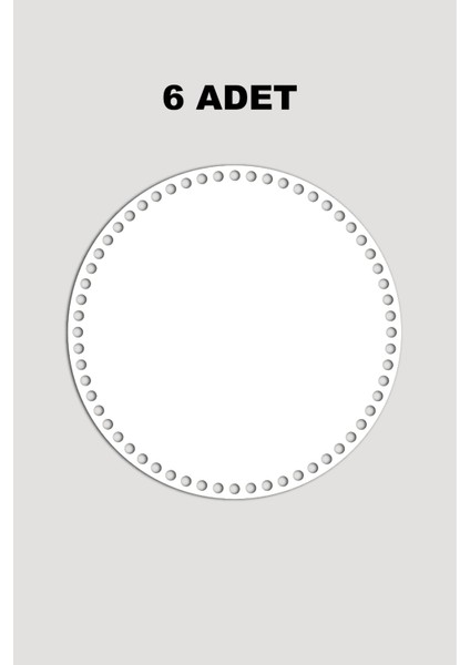 Ahşap Yuvarlak Sepet Tepsi Tabanı 13 cm 6 Adet Beyaz 3mm