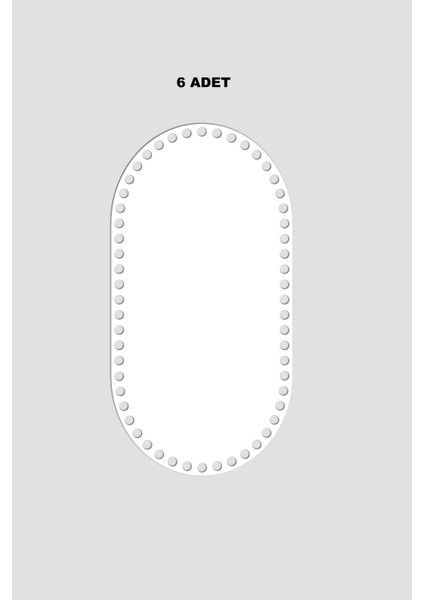 Ahşap Dikdörtgen Oval Köşeli Sepet Tepsi Tabanı 9X27 cm 6 Adet Beyaz 3mm