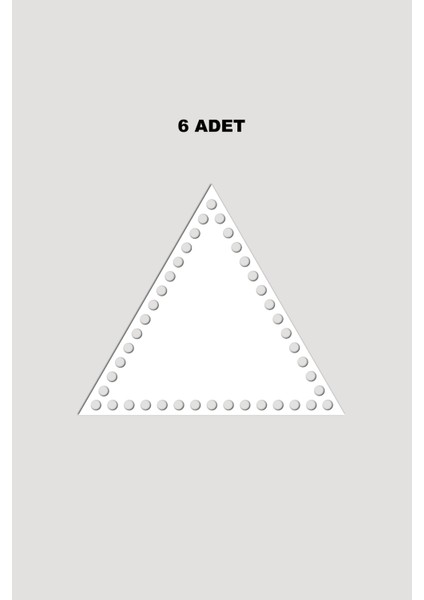 Ahşap Üçgen Sepet Tepsi Tabanı 20X20 cm 6 Adet Beyaz 3mm