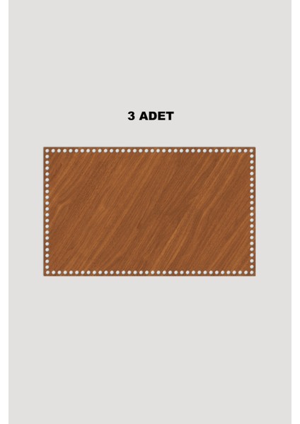 Ahşap Dikdörtgen Sepet Tepsi Tabanı 28X46 cm 3 Adet Ceviz 3mm