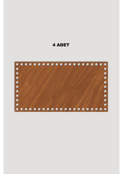 Ahşap Dikdörtgen Sepet Tepsi Tabanı 15X28 cm 4 Adet Ceviz 3mm