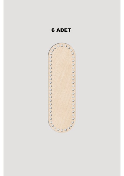 Ahşap Dikdörtgen Oval Köşeli Sepet Tepsi Tabanı 13X23 cm 6 Adet Akça 3mm