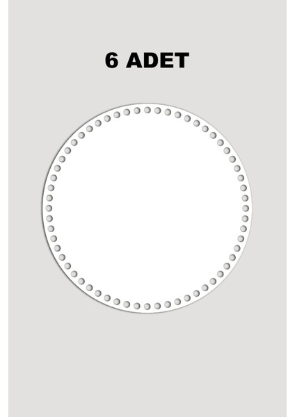 Ahşap Yuvarlak Sepet Tepsi Tabanı 16 cm 6 Adet Beyaz 3mm
