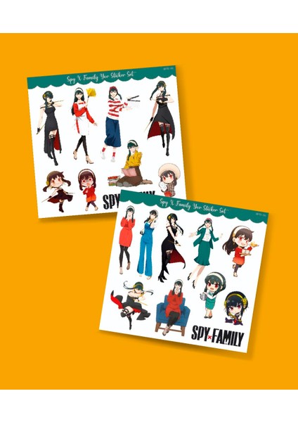 Spy x Family Yor 2li Sticker Seti Parlak Kağıt -Çıkartma -Süsleme Anime Etiket